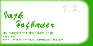 vajk hofbauer business card